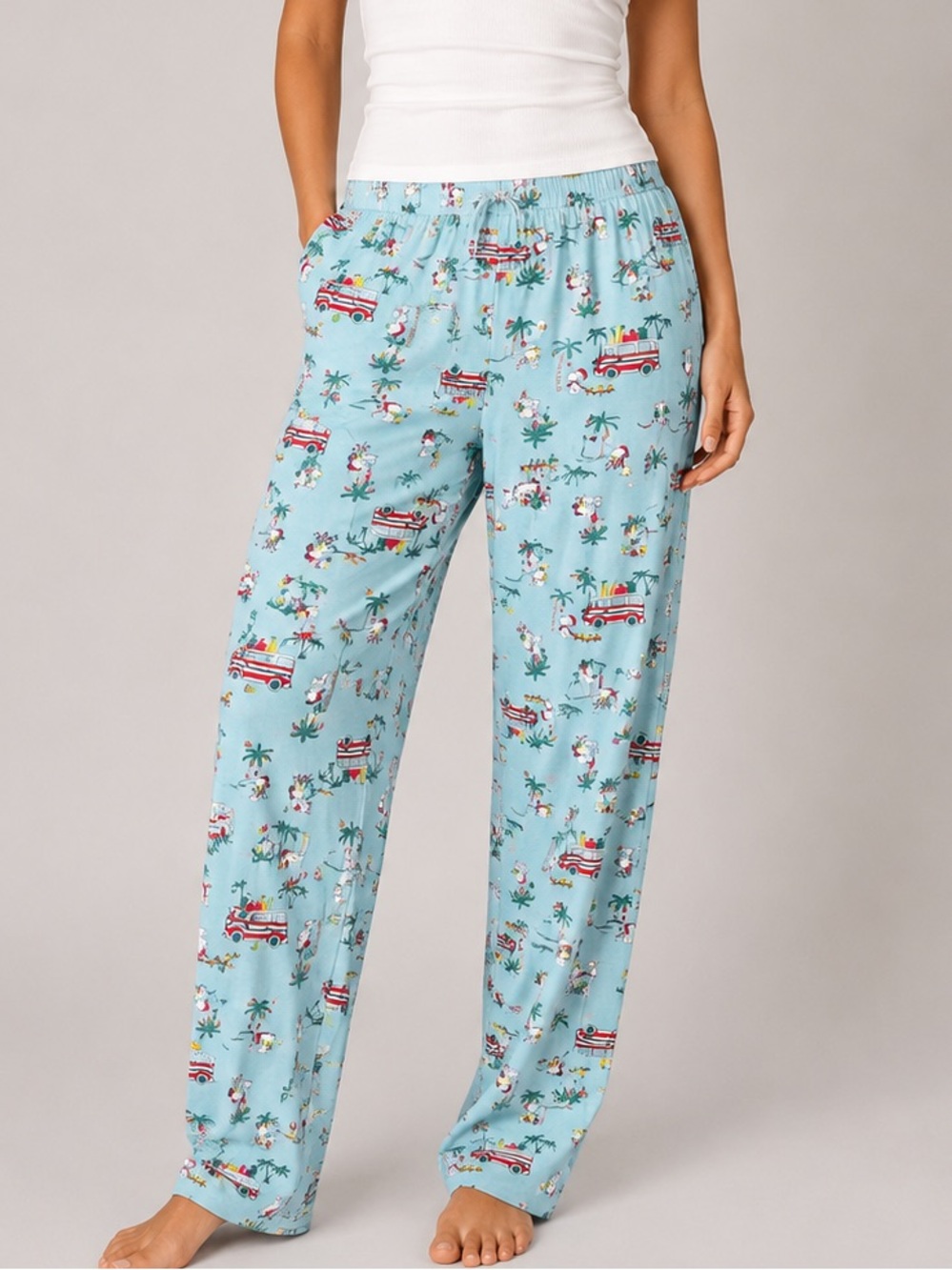 peanuts tropical Christmas Snoopy pajama pants xl blue van